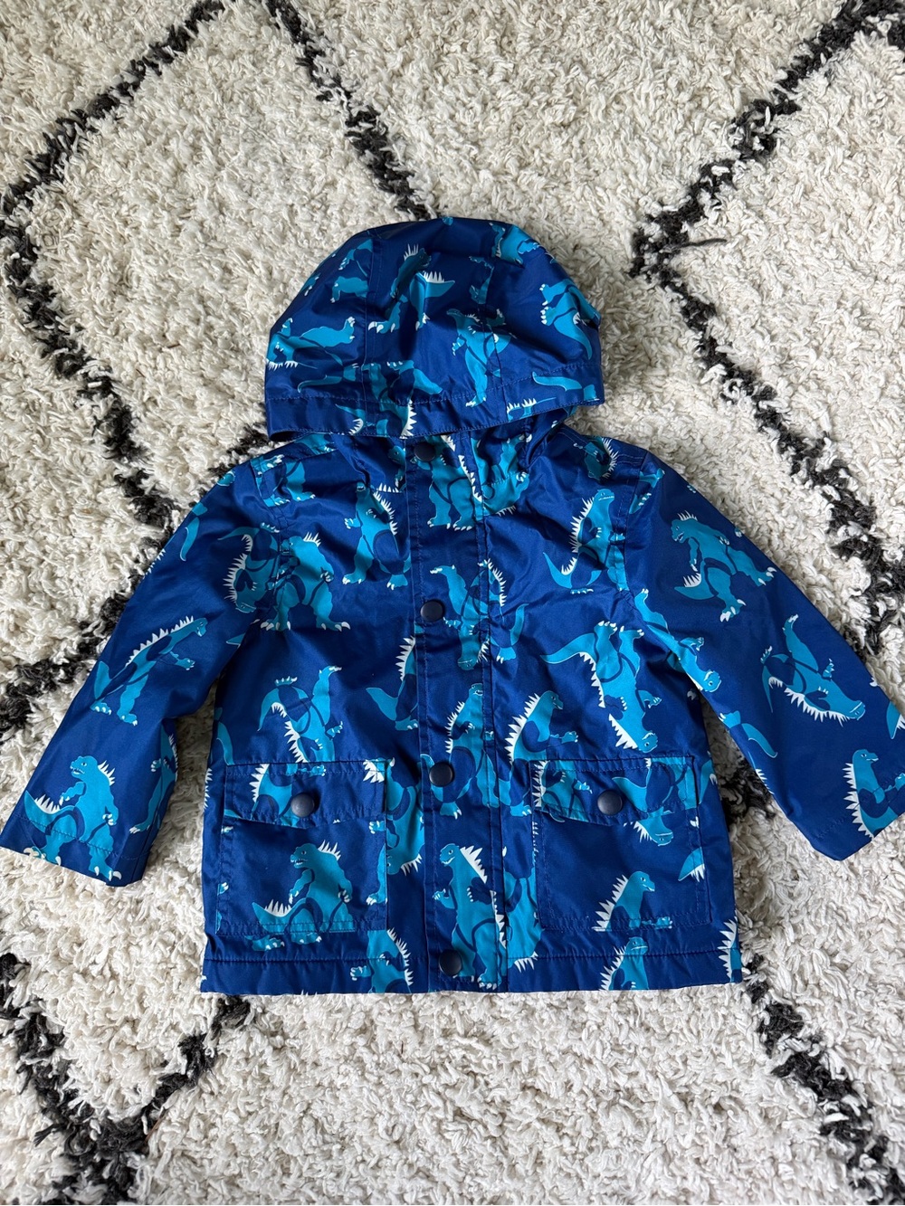 Joe Fresh Blue Toddler Dino Raincoat with Hood 12-18M